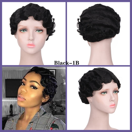 Chemical Fiber High Temperature Resistant Silk Wave Head Wig Headgear