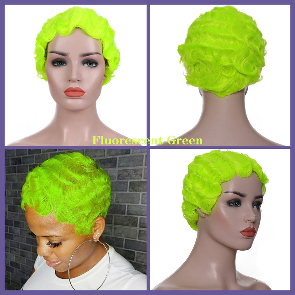 Chemical Fiber High Temperature Resistant Silk Wave Head Wig Headgear